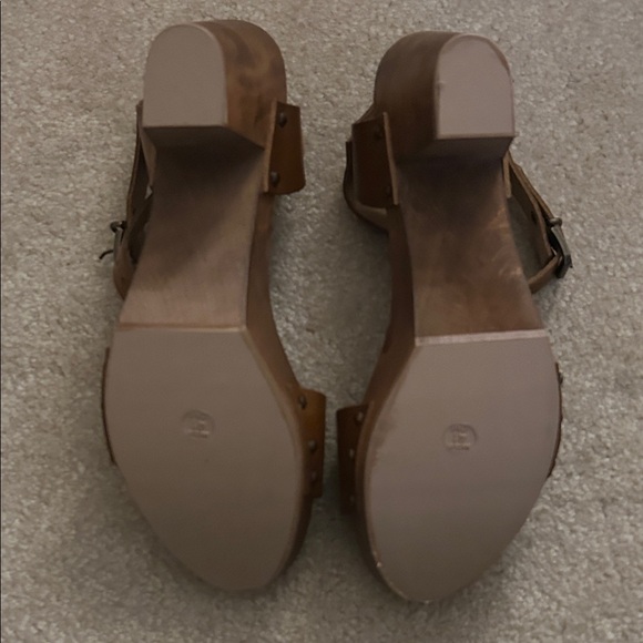 Brown Leather Clog Women's Sandals - Picture 5 of 6